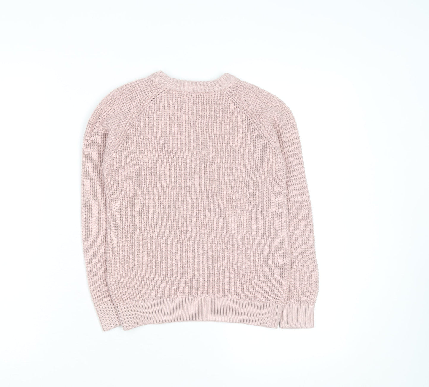 Marks and Spencer Girls Pink 7-8 Years Crew Neck Knitted Jumper