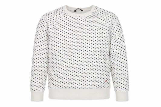 Crew Clothing Men’s White Star Print Pullover Sweatshirt L