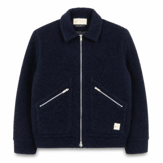 Prèvu Men’s Blue Wool Bomber Jacket Size S Zip Up Casual