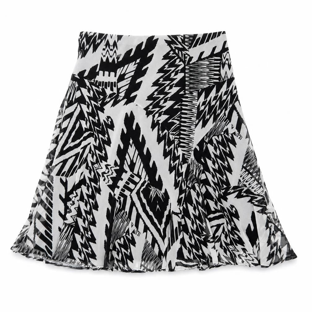 Marks & Spencer Women’s Black A-Line Geometric Chiffon Skirt Size 18