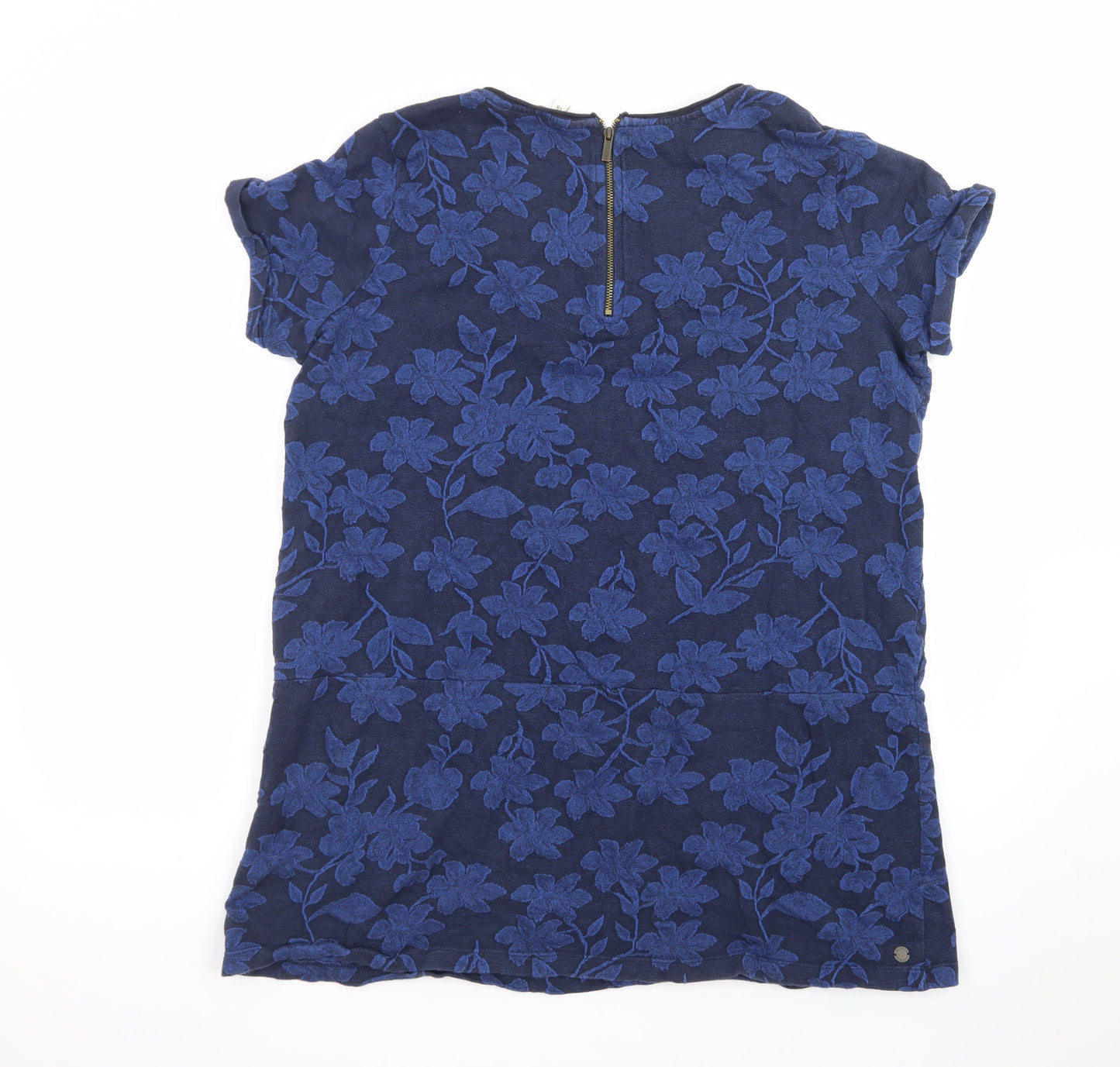 FatFace Women's Blue Floral Tunic Blouse Size 18 Short Sleeve