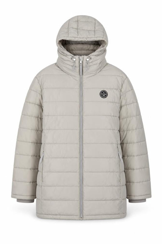 Felix Bühler Women Grey Hooded Puffer Jacket Size XL Nylon