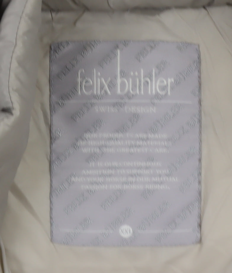 Felix Bühler Women Grey Hooded Puffer Jacket Size XL Nylon