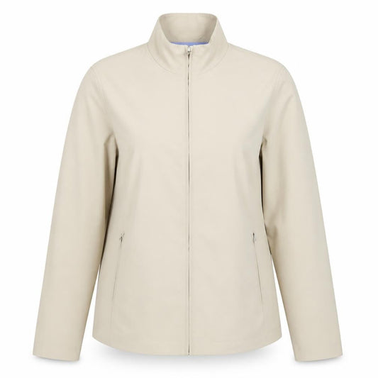 Front view of Maine New England Women’s Beige Full Zip Softshell Jacket, size UK 12