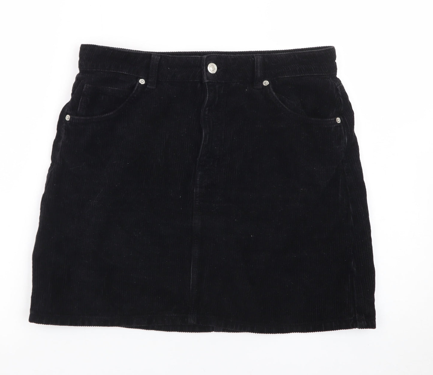 Topshop Women’s Black Corduroy Short Skirt UK 12 Tall