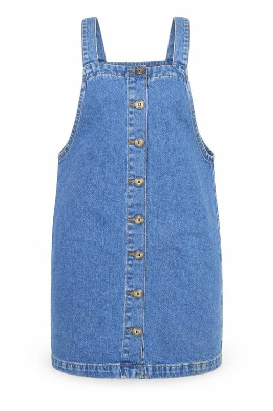 New Look Women's Blue Denim Pinafore Dress UK 10 Casual Sleeveless