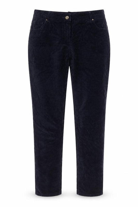 Hobbs Women Blue Corduroy Straight Leg Trousers Size 12