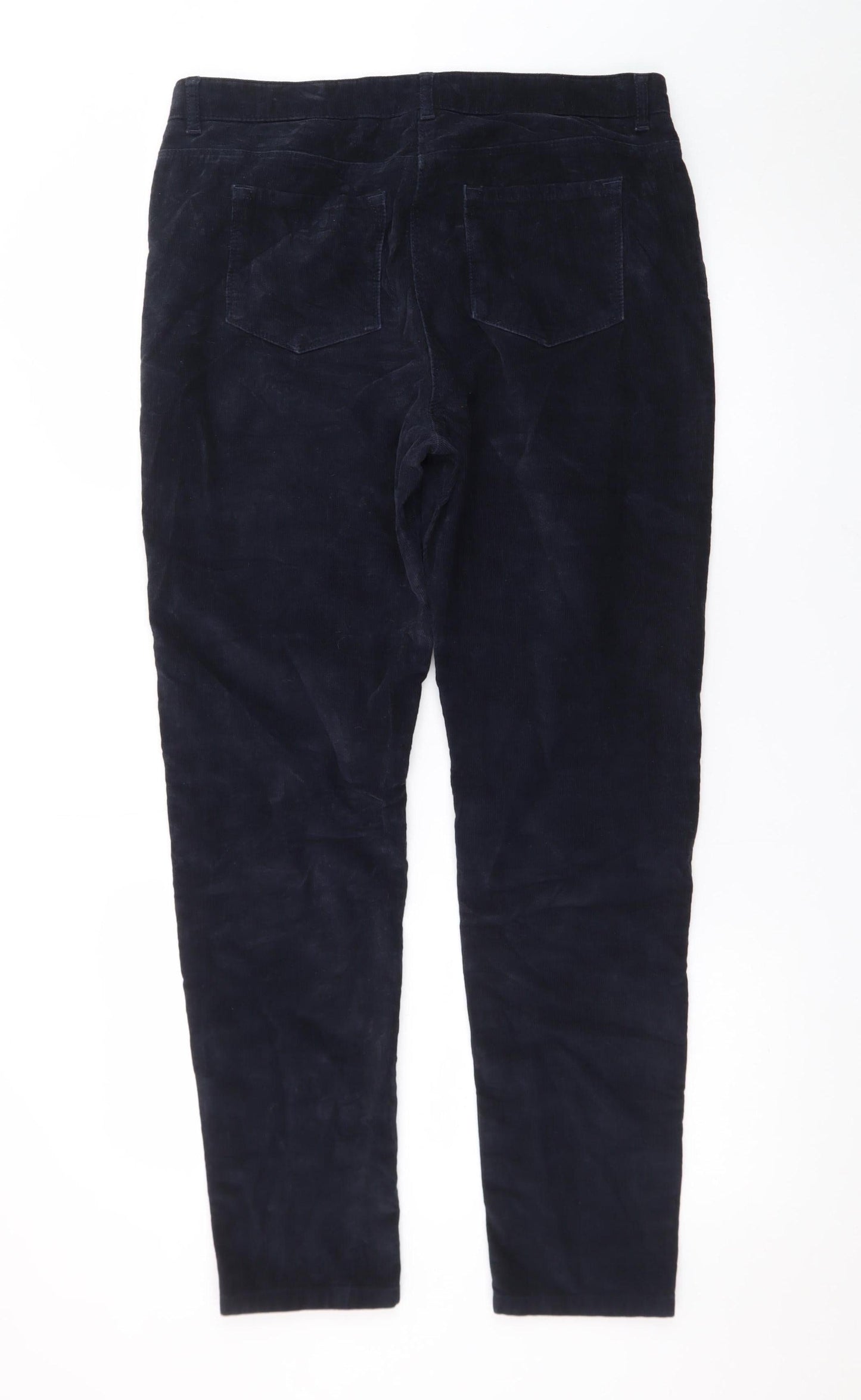 Hobbs Women Blue Corduroy Straight Leg Trousers Size 12