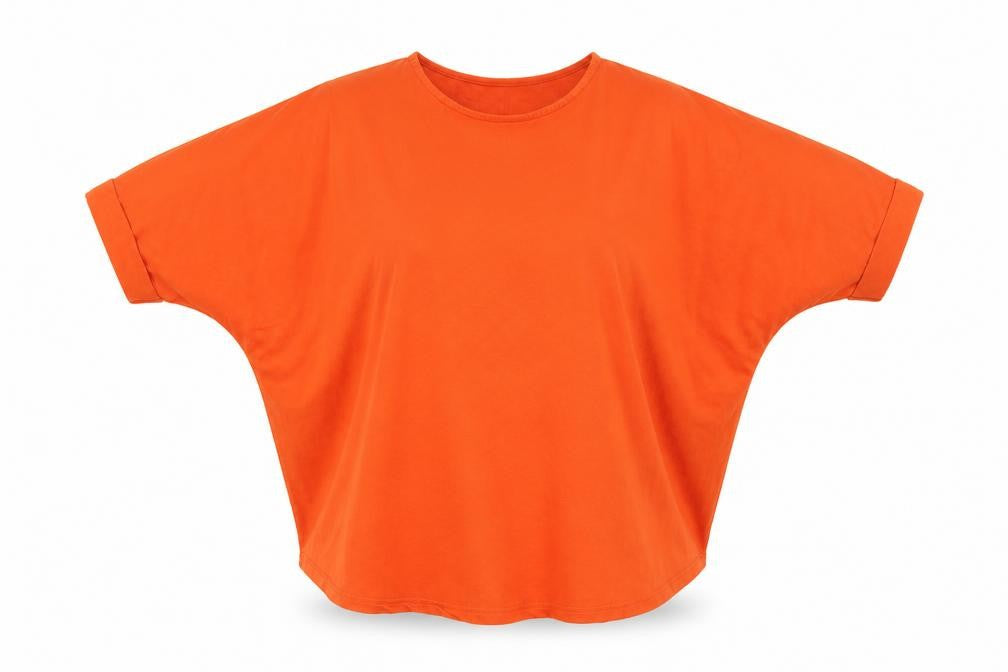 LIVE FOR THE WEEKEND Women's Orange Relaxed Fit Short Sleeve T-Shirt Size 22