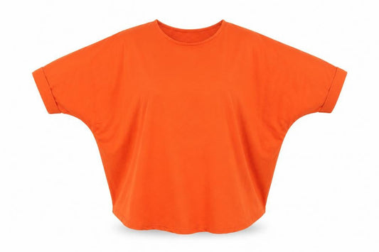 LIVE FOR THE WEEKEND Women's Orange Relaxed Fit Short Sleeve T-Shirt Size 22