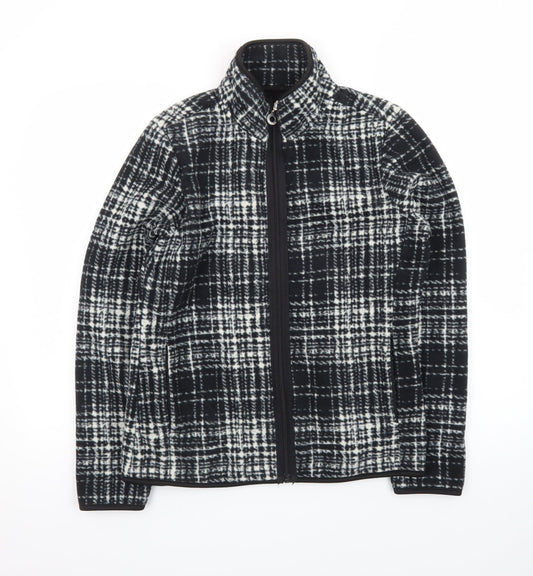 Eivissa Men's Black Check Fleece Jacket Size M Full Zip Casual