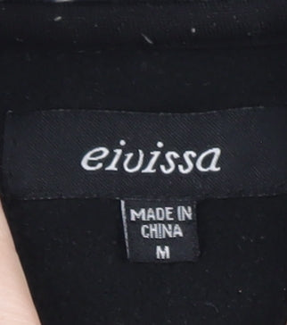 Eivissa Men's Black Check Fleece Jacket Size M Full Zip Casual