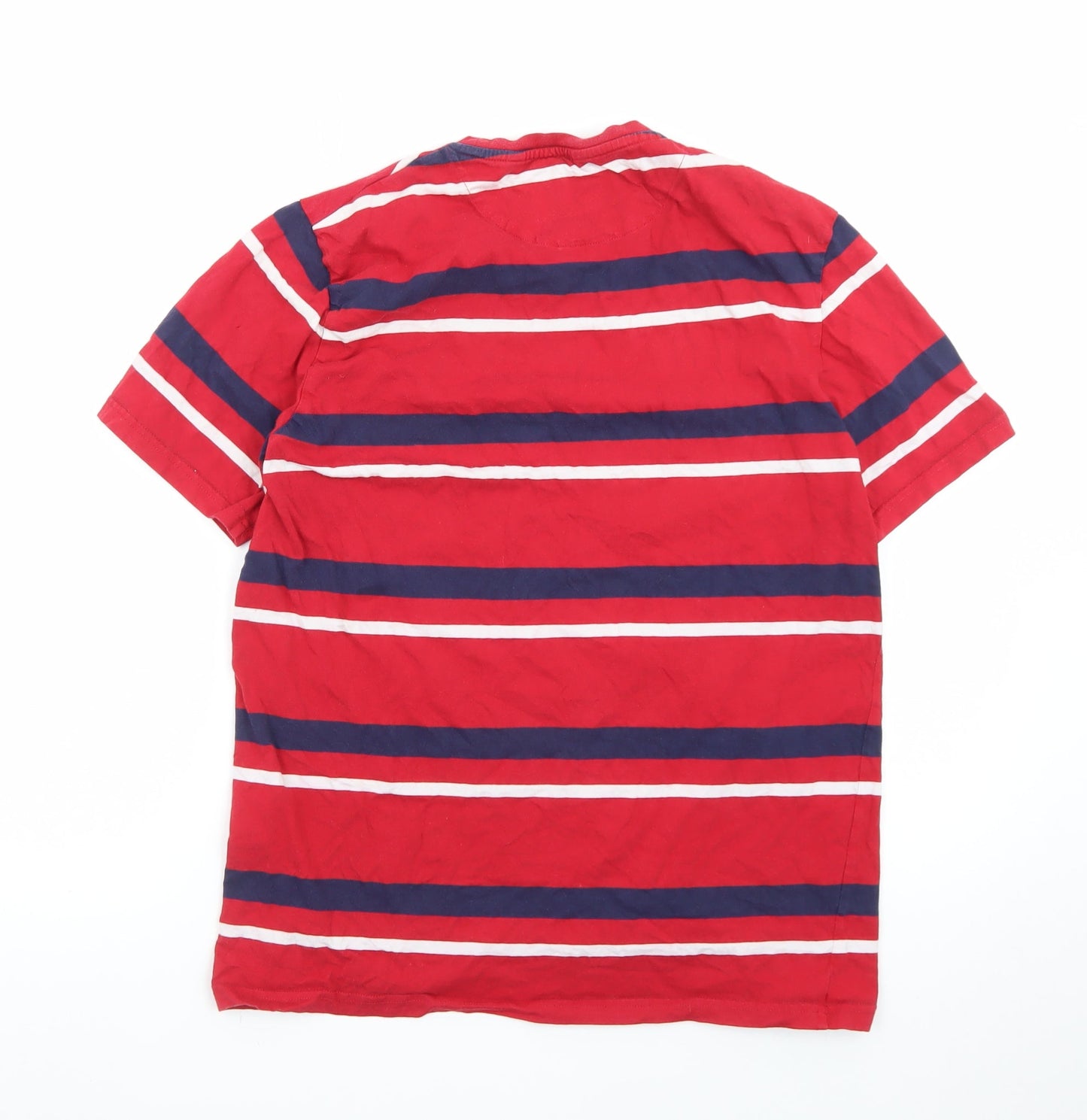 Lyle & Scott Men's Red Striped Cotton Crew Neck T-Shirt Size L