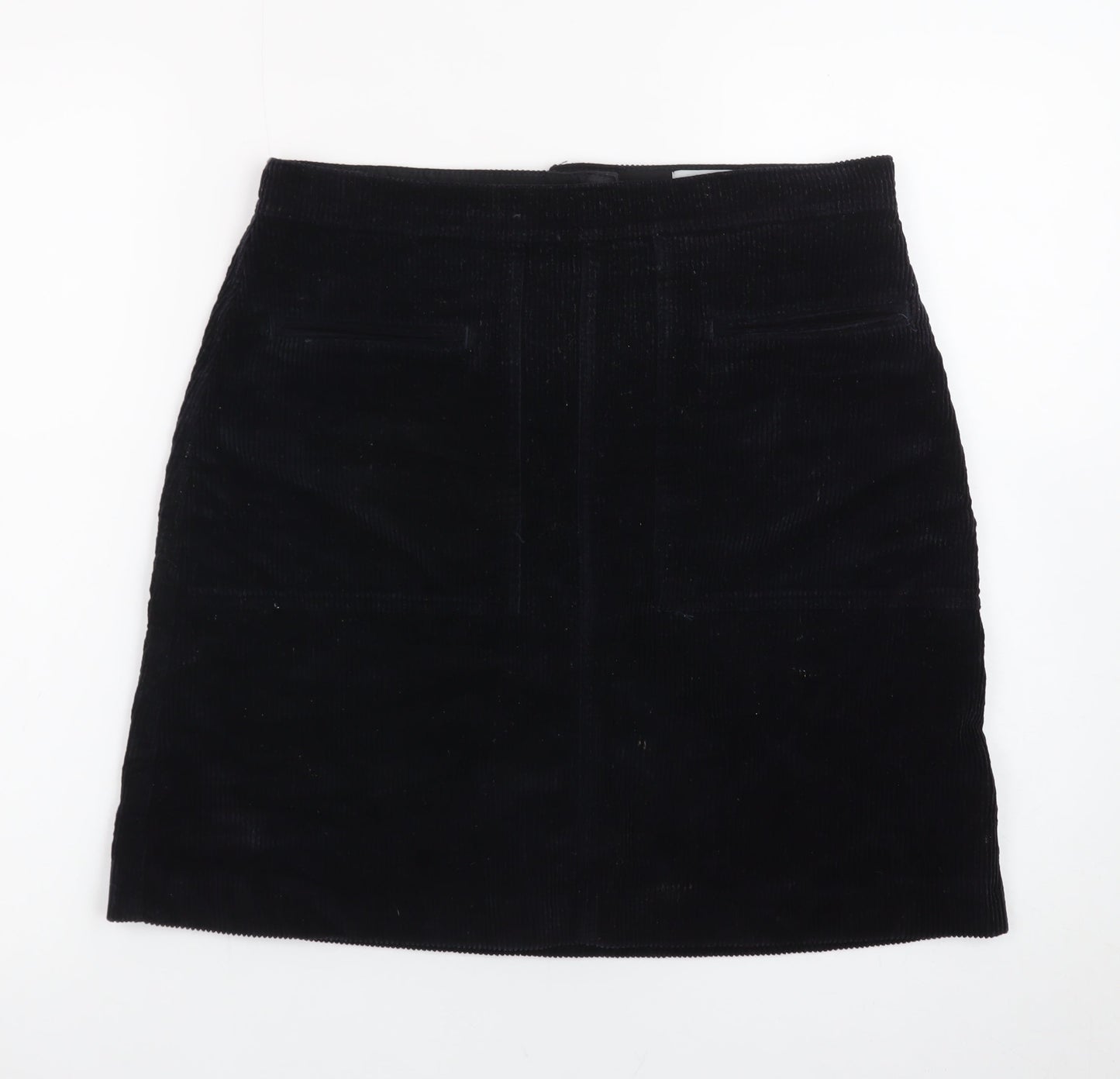 Jigsaw Women's Black Corduroy Pencil Skirt UK 10 Lined Classic