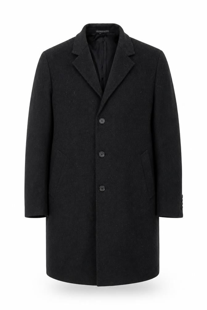 Alfani Men's Black Wool Overcoat 42R Classic Formal Long Coat