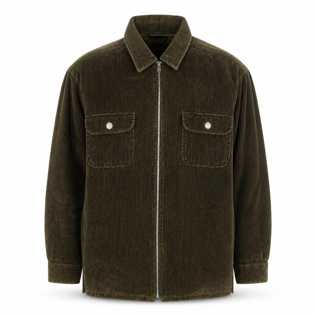 Giorgio Men's Brown Corduroy Zip Jacket Size 38 Regular Fit