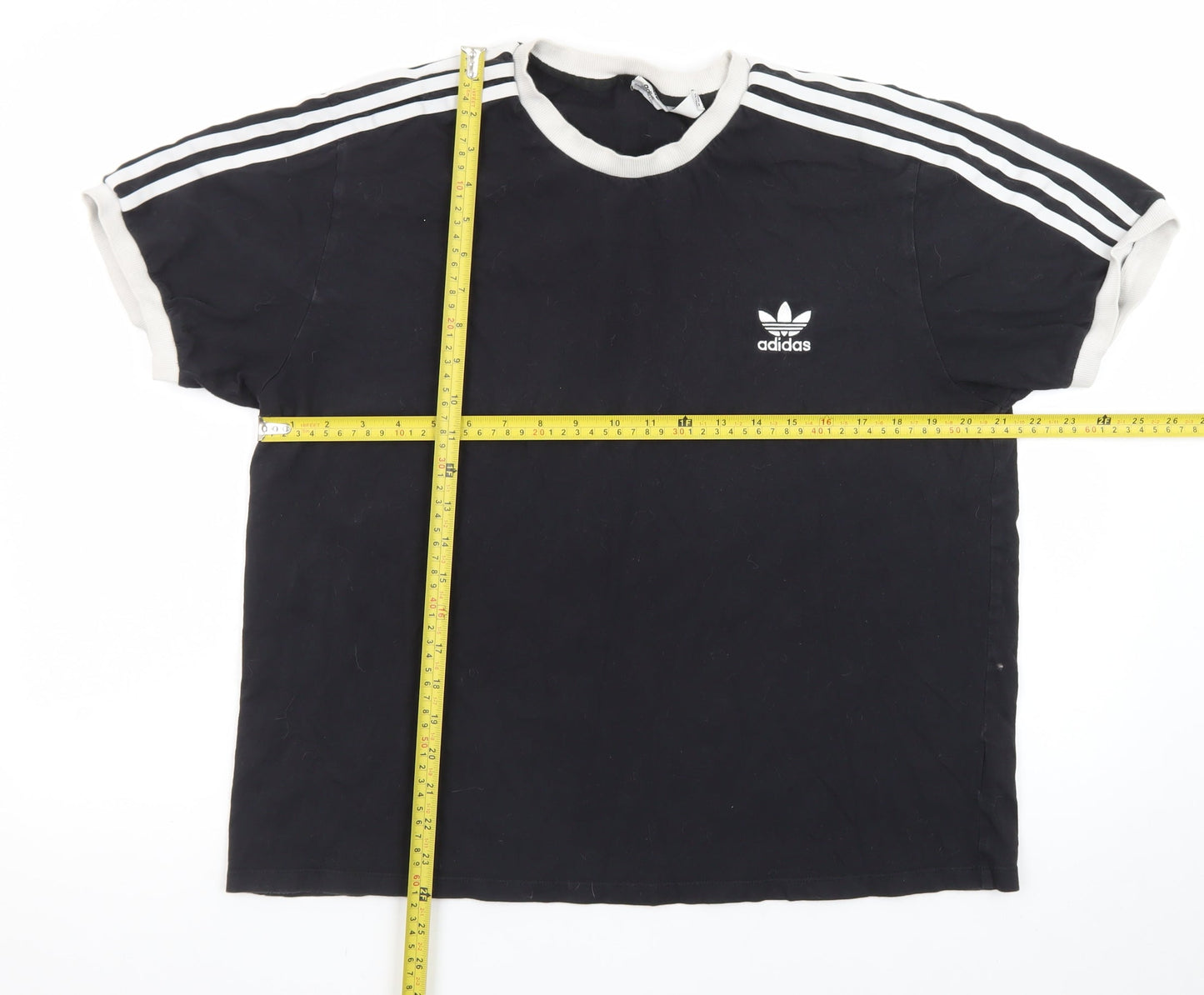 Adidas Womens Black Ringer T-Shirt XL Short Sleeve Crew Neck