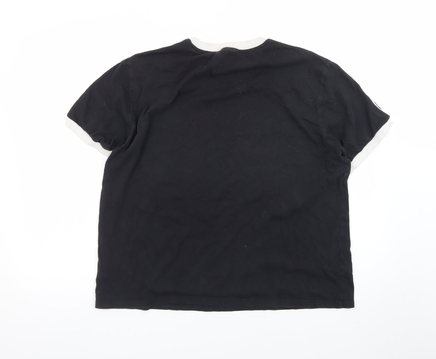 Adidas Womens Black Ringer T-Shirt XL Short Sleeve Crew Neck