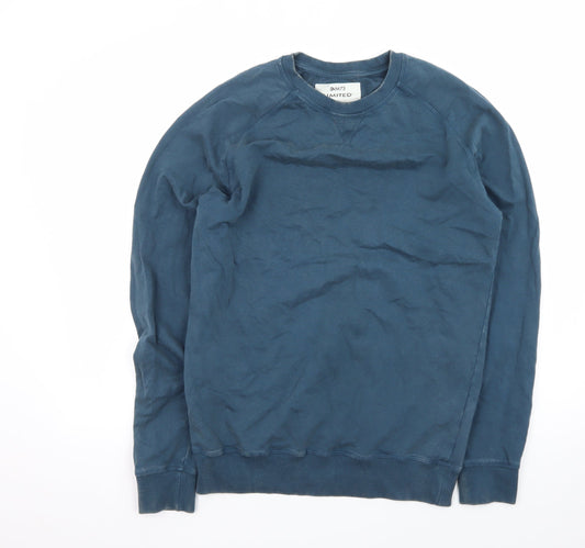 DNM73 LIMITED Men's Blue Small Crew Neck Long Sleeve T-Shirt