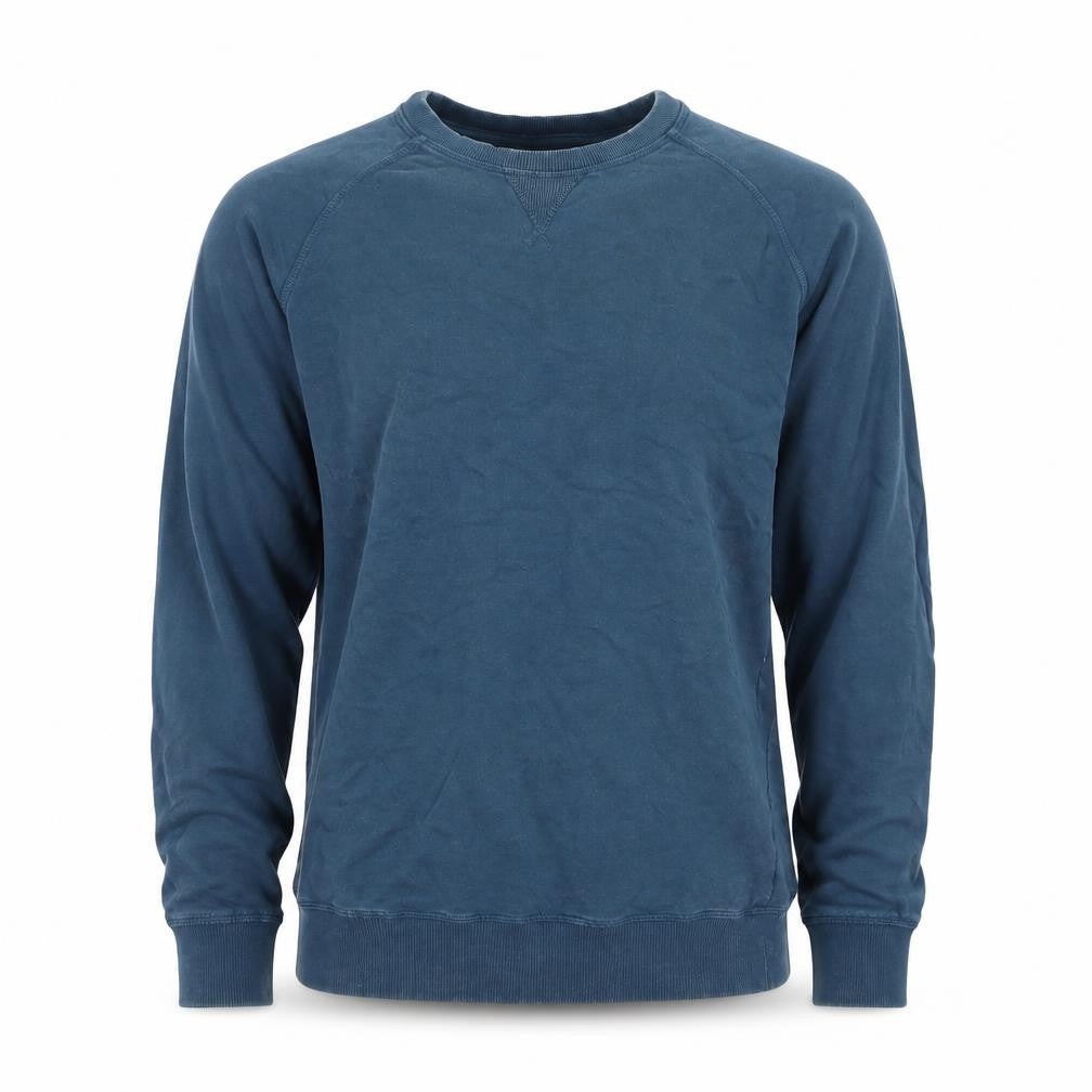 DNM73 LIMITED Men's Blue Small Crew Neck Long Sleeve T-Shirt