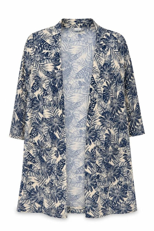 Cotton Traders Women’s Blue Floral Kimono Jacket Size 10 Lightweight