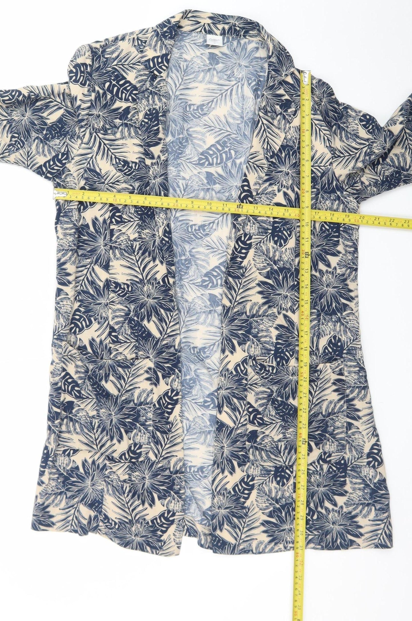 Cotton Traders Women’s Blue Floral Kimono Jacket Size 10 Lightweight
