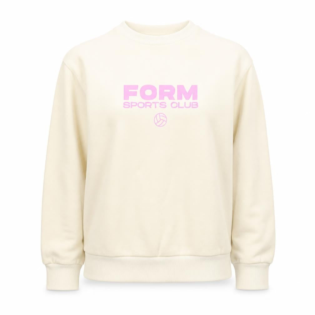 FORM Womens Beige Sweatshirt Size 8 Pullover Crew Neck Sports Club