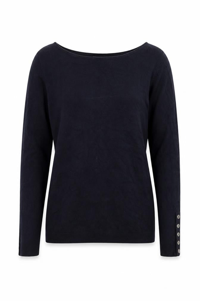 Mint Velvet Women's Black Size 12 Long Sleeve Boat Neck Zip Back Jumper