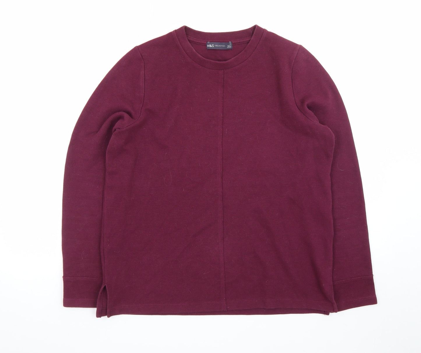 Marks and Spencer Men's Purple Cotton Crew Neck Jumper M