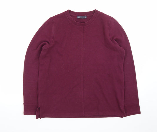 Marks and Spencer Men's Purple Cotton Crew Neck Jumper M
