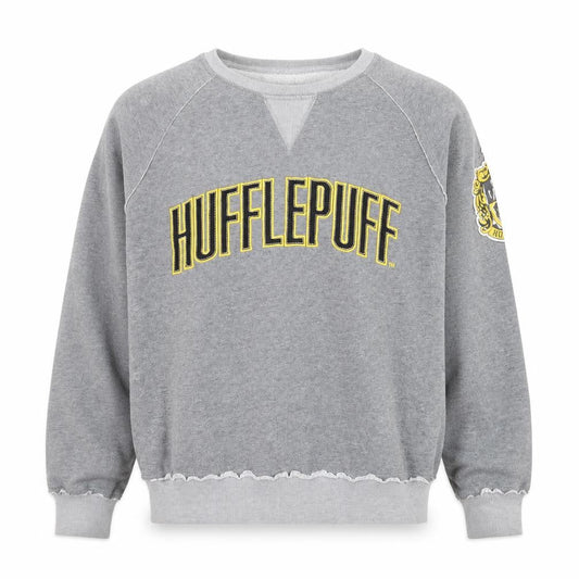 Harry Potter Hufflepuff Grey Men's Medium Pullover Sweatshirt