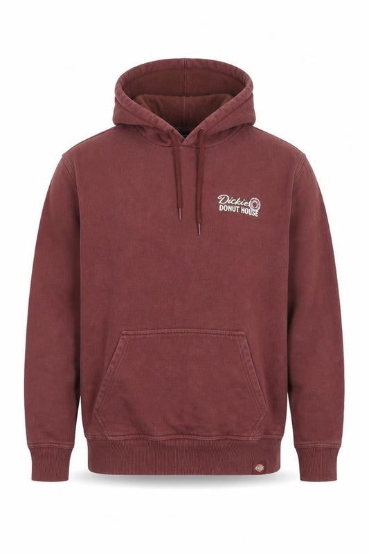 Dickies Men's Brown Pullover Hoodie M Graphic Print Fleece Sweatshirt
