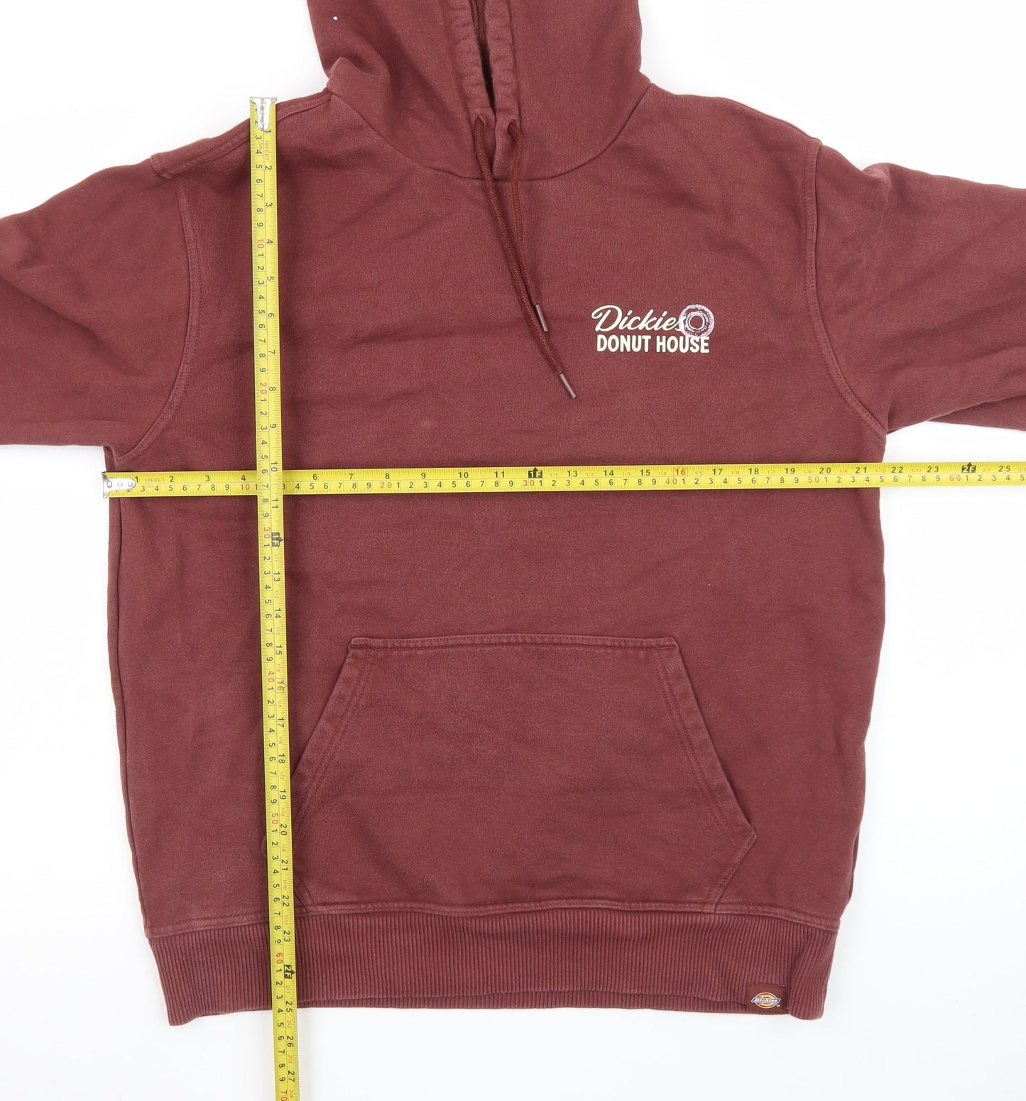 Dickies Men's Brown Pullover Hoodie M Graphic Print Fleece Sweatshirt