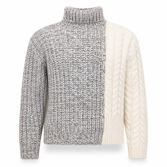 Zara Girls Grey & Ivory Roll Neck Pullover Jumper Size 13-14 Years Wool Blend