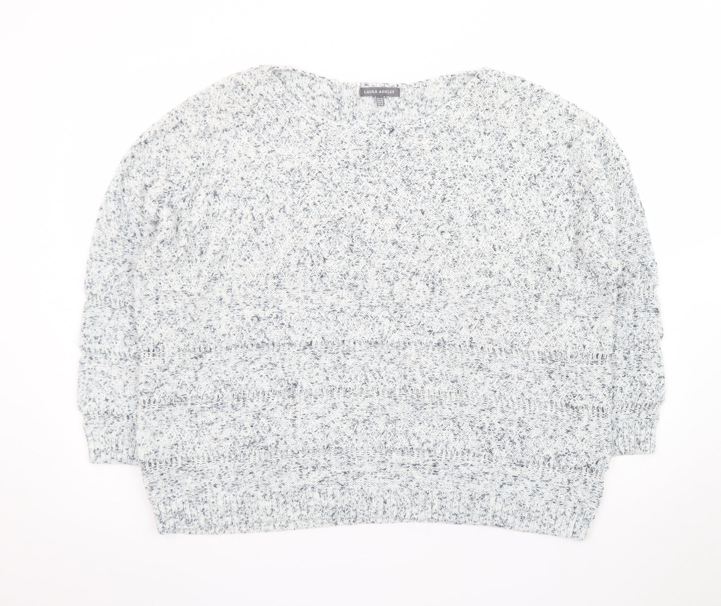 Laura Ashley Women Grey Knit Pullover Jumper UK 20 Relaxed Fit