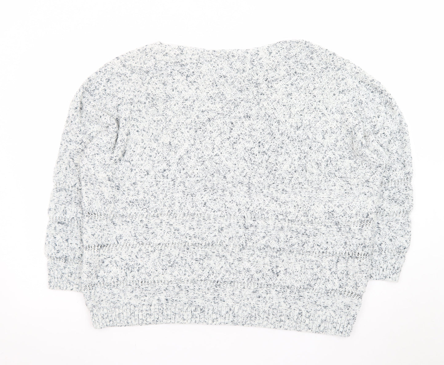 Laura Ashley Women Grey Knit Pullover Jumper UK 20 Relaxed Fit