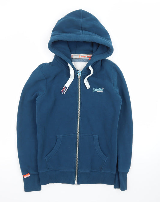 Superdry Men's Blue Full Zip Hoodie S Regular Fit Fleece