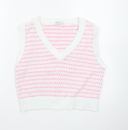Stradivarius Women's Pink Knit Cropped Tank Top XS