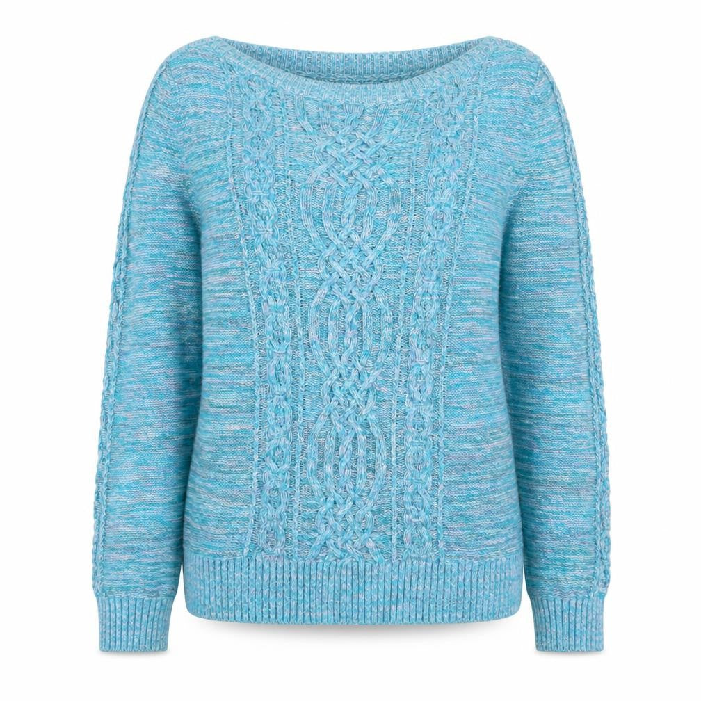 Monsoon Women’s Blue Cable-Knit Cotton Blend Jumper M