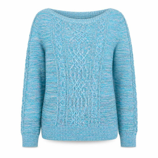 Monsoon Women’s Blue Cable-Knit Cotton Blend Jumper M