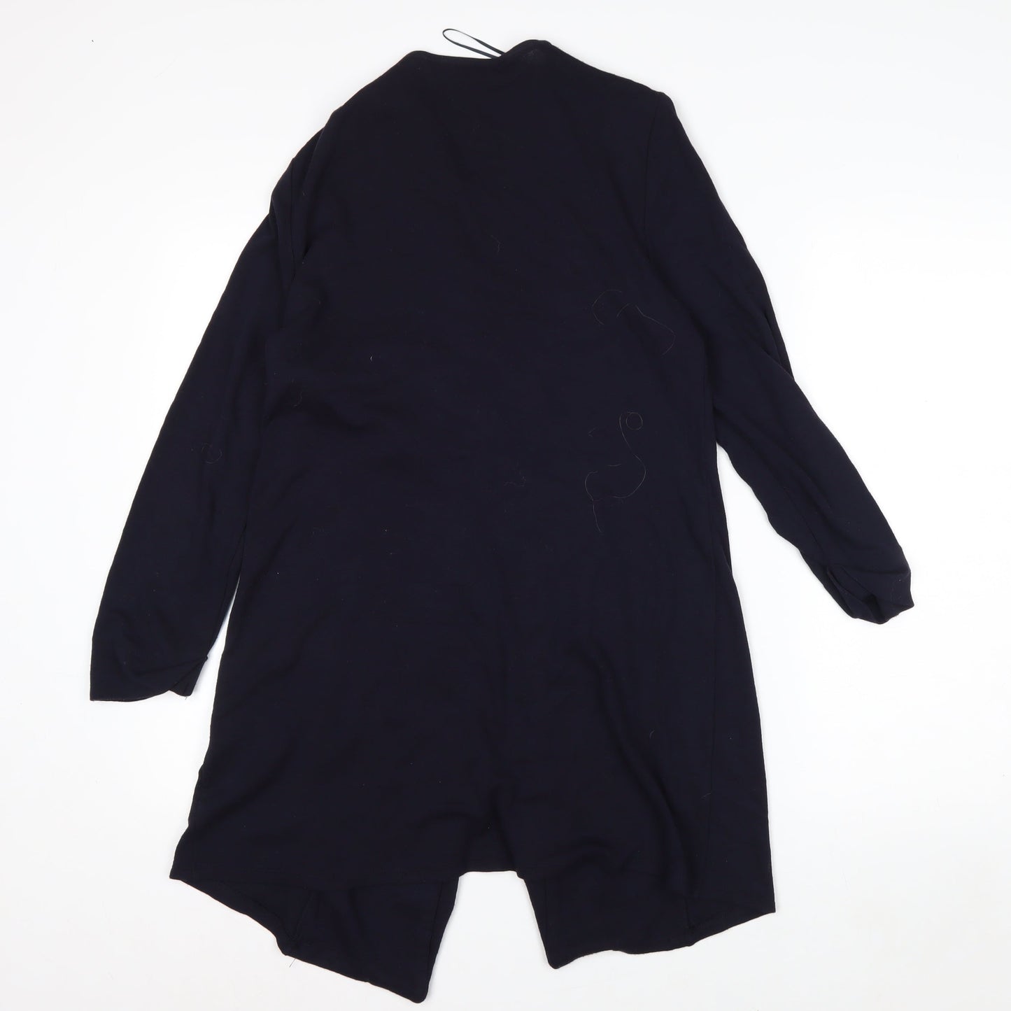 Wallis Women’s Black Longline V-Neck Zip Pocket Knit Cardigan M