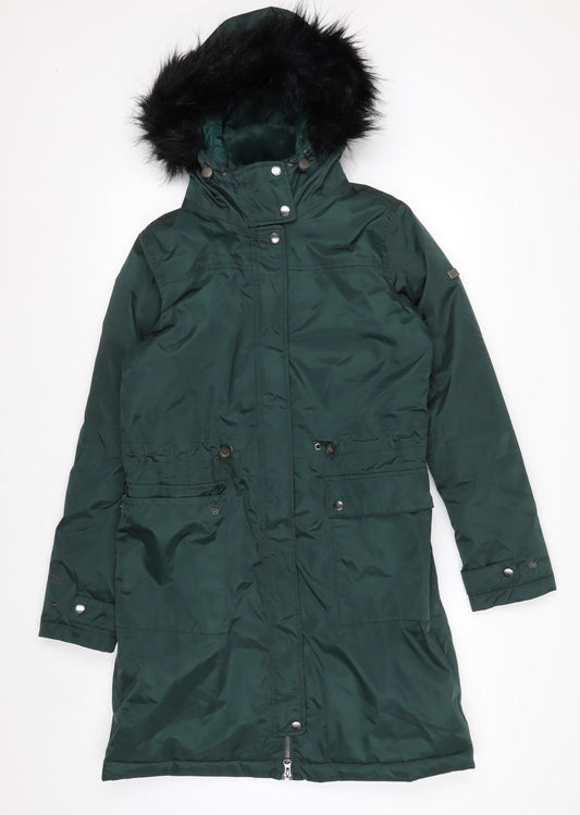 Regatta Great Outdoors Women's Green Hooded Parka Coat Size 10 Waterproof