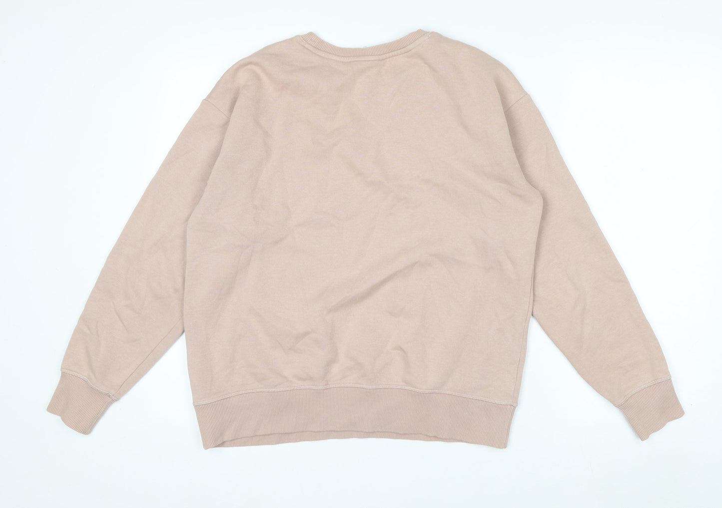 Champion Women’s Beige Small Pullover Sweatshirt Logo Crew Neck