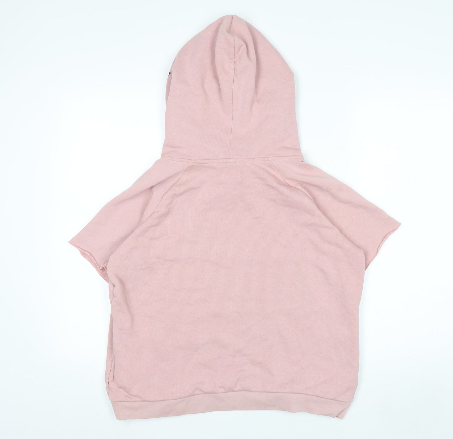 Replay Womens Pink Short Sleeve Hoodie Medium Pullover Cotton Blend