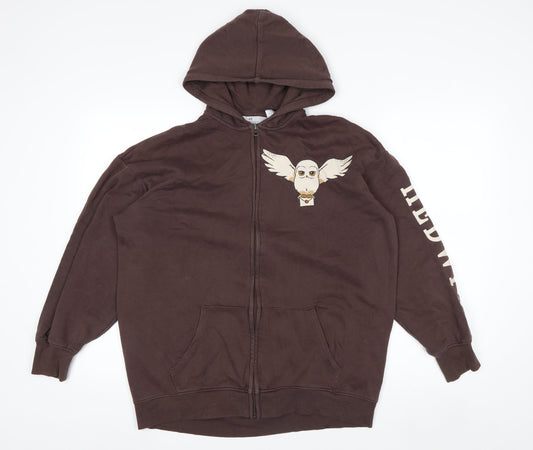 H&M Teens Brown Hedwig Graphic Full Zip Hoodie Size 164