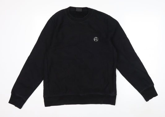 Paul Smith Men's Black Crew Neck Logo Sweatshirt Size M