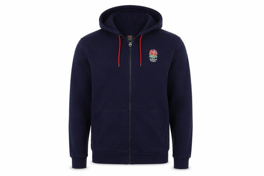 England Rugby Men's Blue Full Zip Hoodie Size M Embroidered Logo