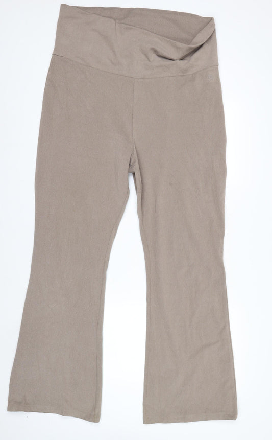 Reaktiv x Oti Mabuse Women's Beige XL Flared Stretch Trousers