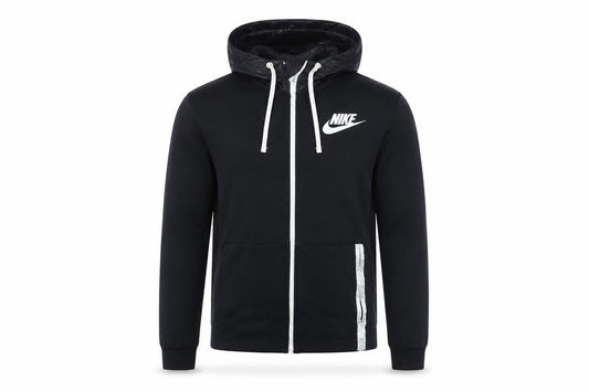 Nike Men's Black Full Zip Hoodie Size M Sportswear Cotton Blend