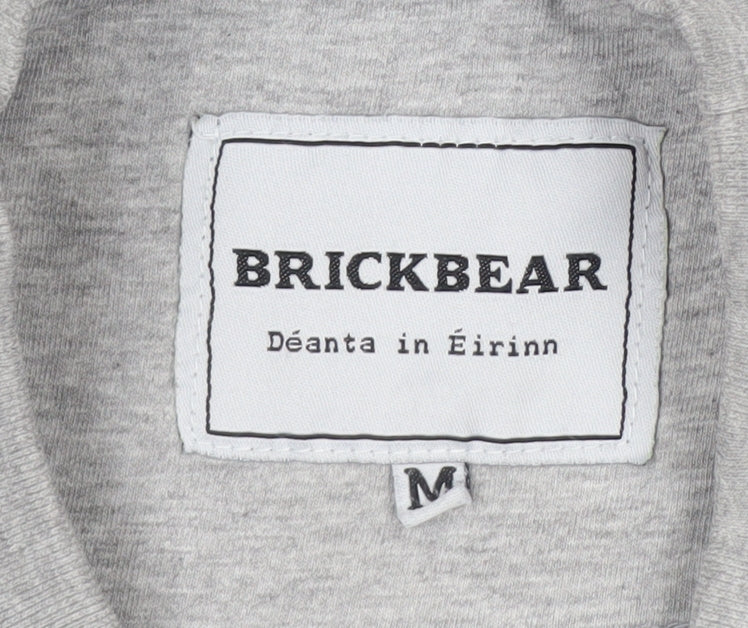 Brickbear Men's Grey Sweatshirt Medium Pullover Graphic Logo